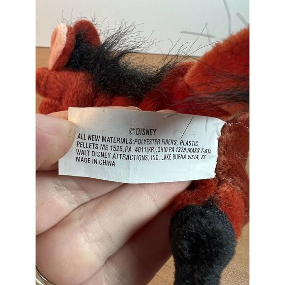 Walt Disney World exclusive Vintage 1990s Pumba bean bag plush - Picture 7 of 8